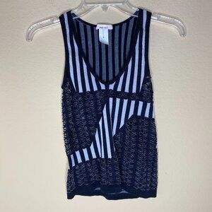 sugarlips striped sleeveless tank top w/ cutouts